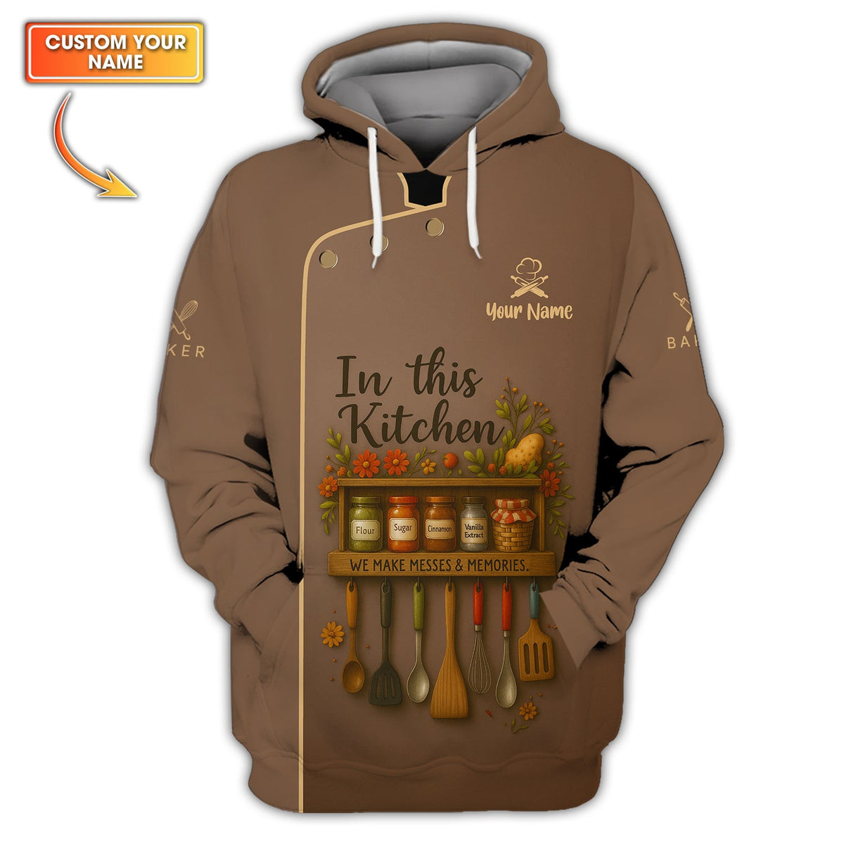 Personalized Chef Shirt, Custom Chef Uniform For Cooking Lover, In This Kitchen We Make Messes & Memories Shirt,