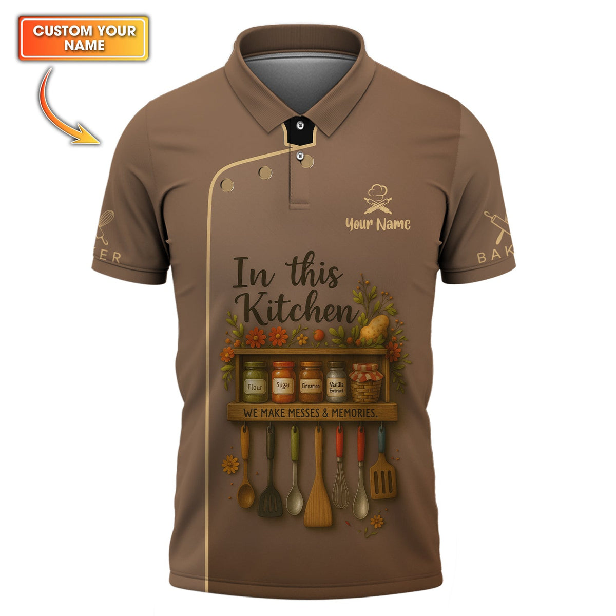 Personalized Chef Shirt, Custom Chef Uniform For Cooking Lover, In This Kitchen We Make Messes & Memories Shirt,