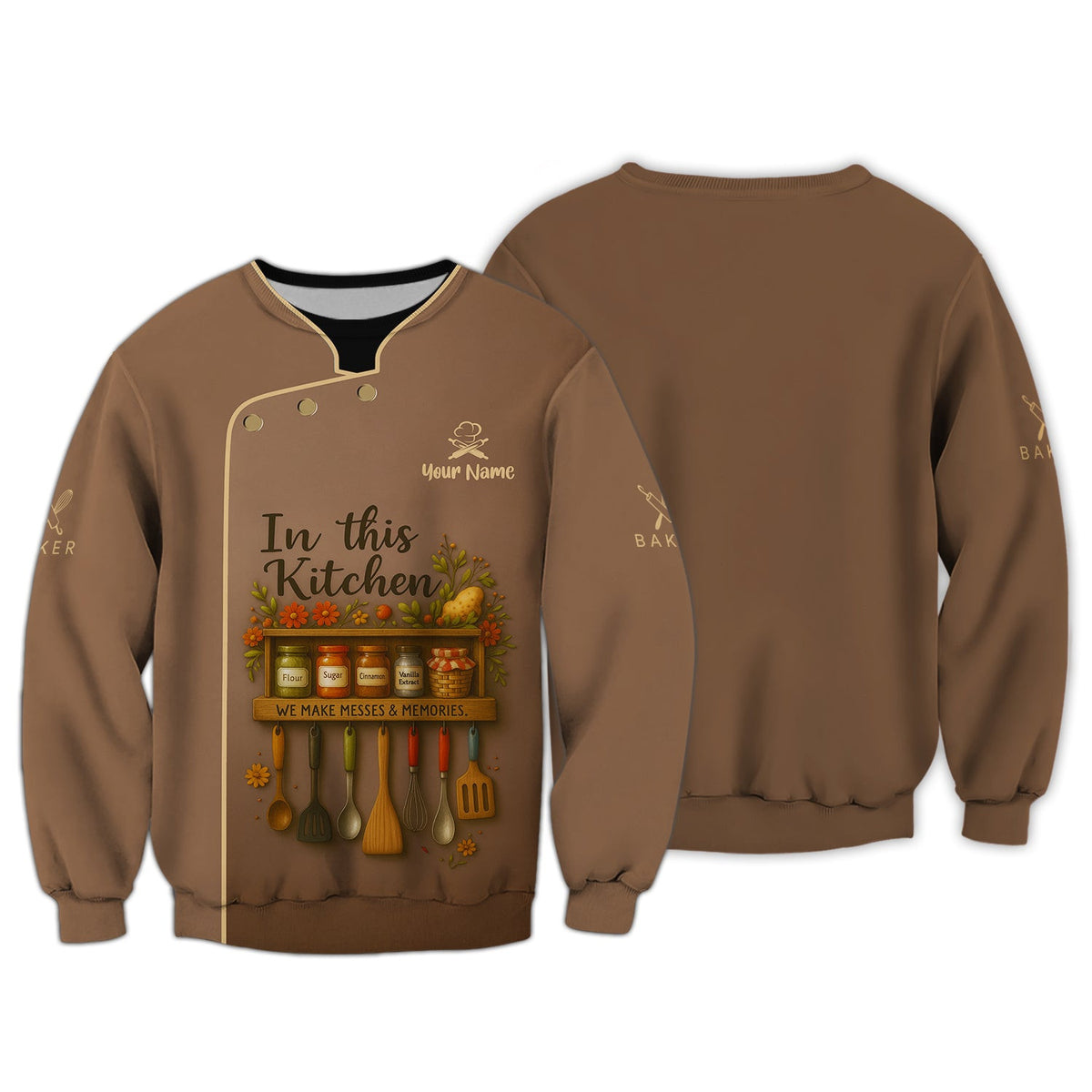 Personalized Chef Shirt, Custom Chef Uniform For Cooking Lover, In This Kitchen We Make Messes & Memories Shirt,