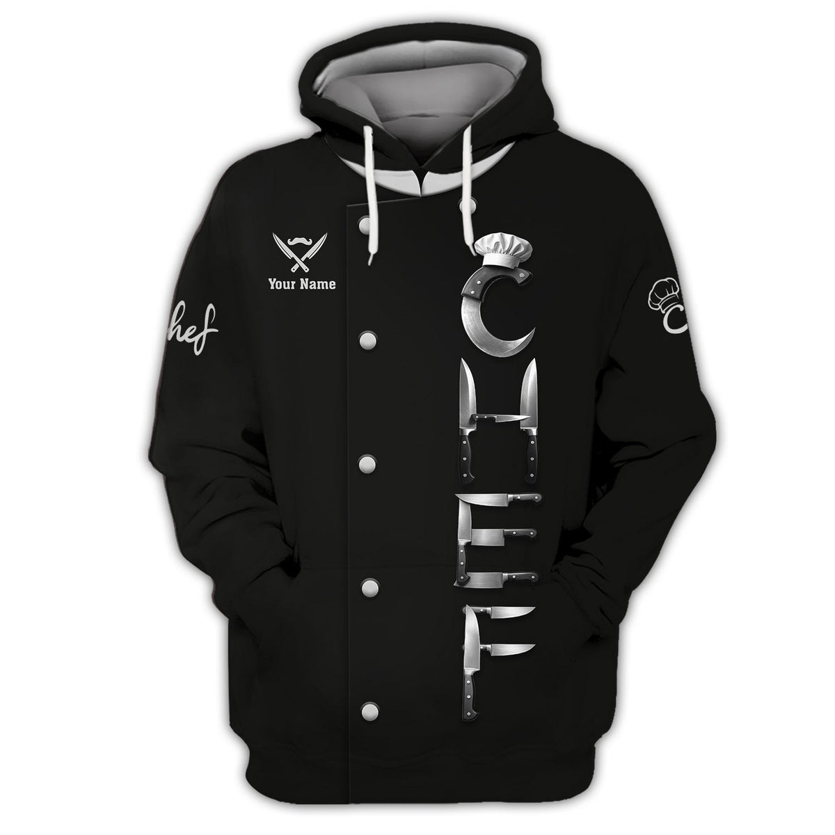 Personalized Chef Shirt And Knife Chef, Chef Uniform For Cooking Lovers, Gifts for Chefs