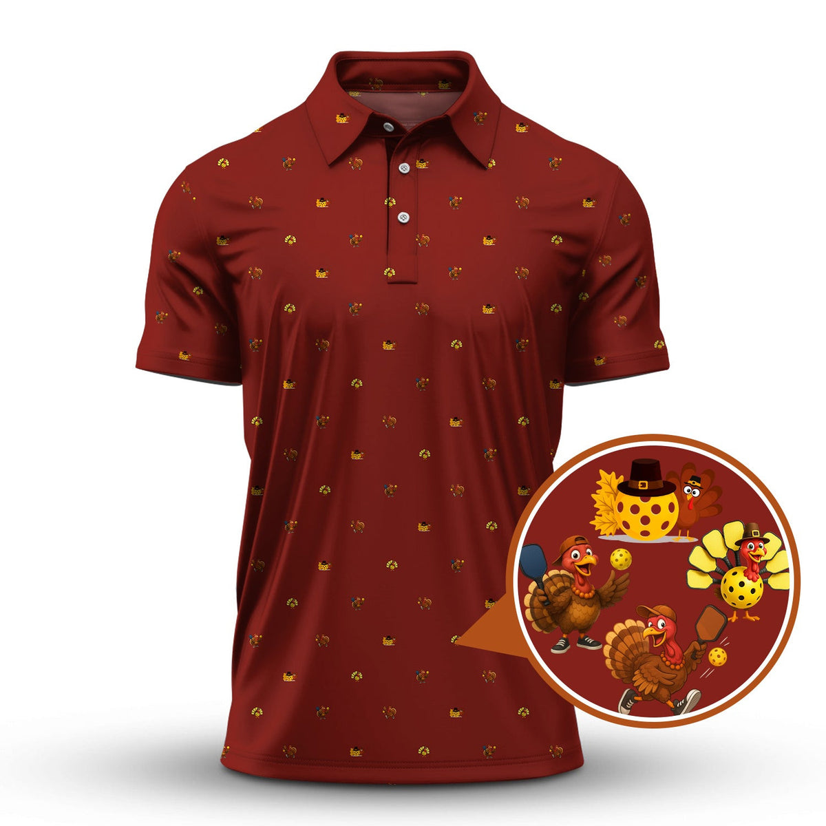 Turkey Pickleball Shirt, Thanksgiving Pickleball Shirt, Pattern Pickleball Shirt For Men