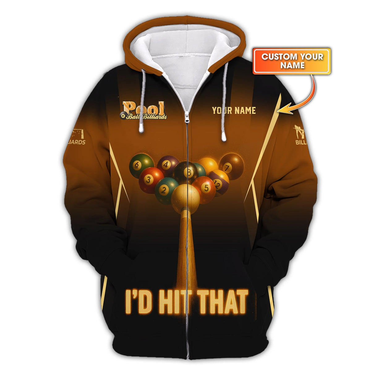 Custom Name Billiard Jersey, I’d Hit That Shirts, Funny Billiards Shirt, Gift For Pool Players
