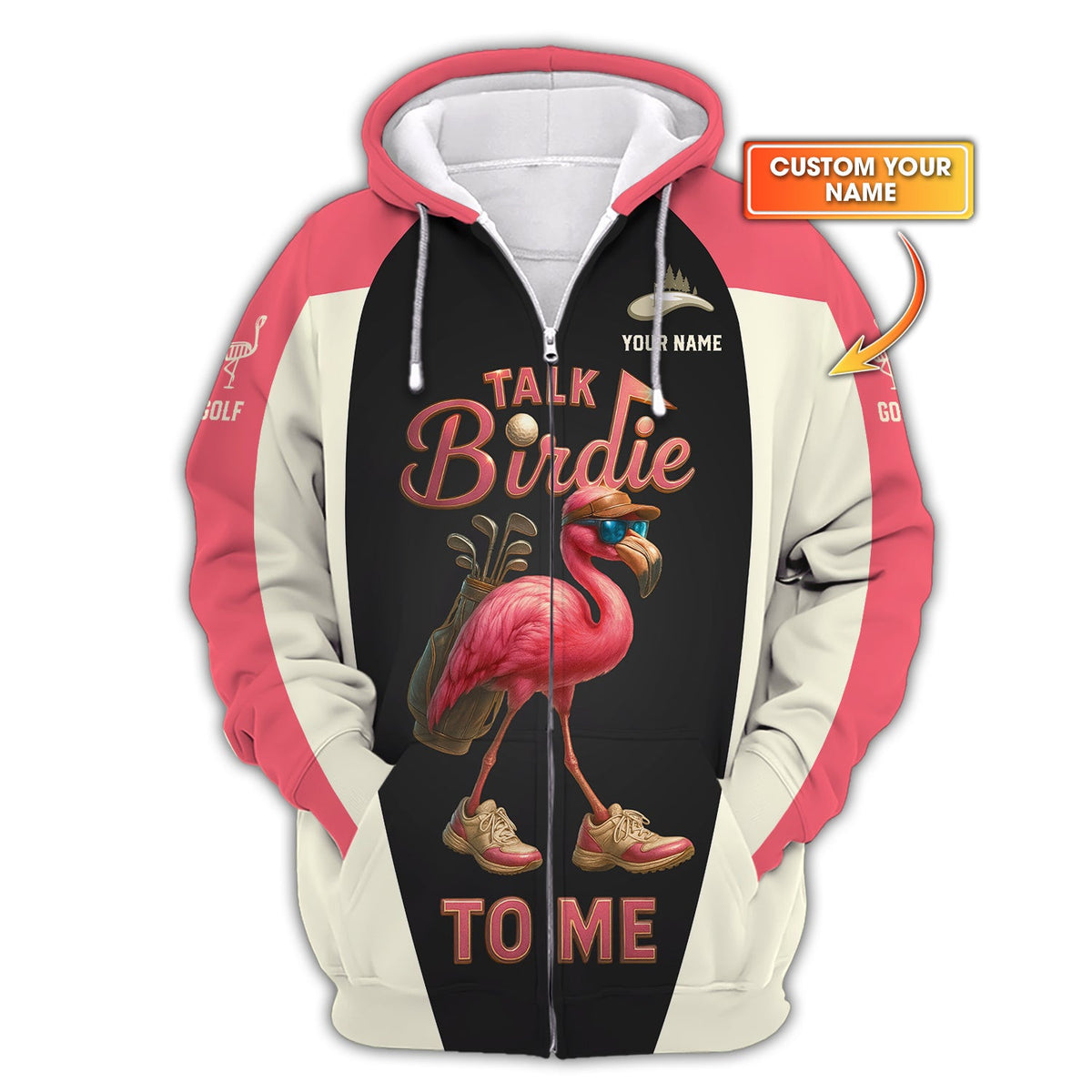 Talk Birdie To Me Flamingo Golf Shirts, Funny Custom Golf Polo, Golf Gift For Women's
