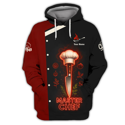 Personalized Chef Uniform, Knife Chef 3D Shirt, Chef Shirt For Cooking Lovers