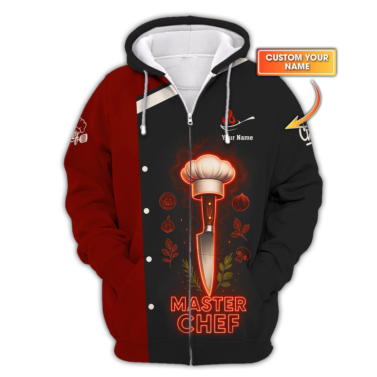 Personalized Chef Uniform, Knife Chef 3D Shirt, Chef Shirt For Cooking Lovers