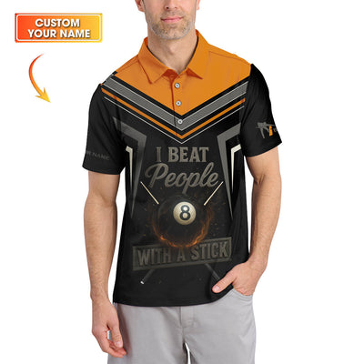 I Beat People With A Stick Billiards Shirt, Funny Custom Pool Player Jersey, 8 Ball Billiards Shirts Gift for Men