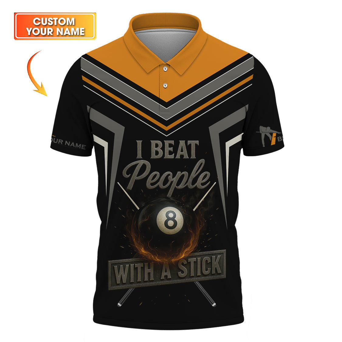I Beat People With A Stick Billiards Shirt, Funny Custom Pool Player Jersey, 8 Ball Billiards Shirts Gift for Men