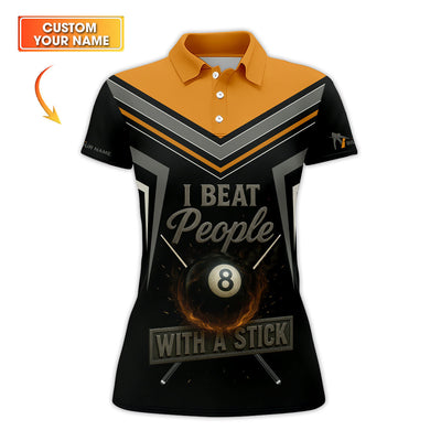 I Beat People With A Stick Billiards Shirt, Funny Custom Pool Player Jersey, 8 Ball Billiards Shirts Gift for Men