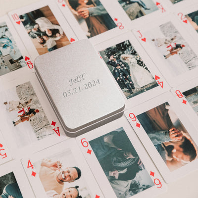 Custom Deck Playing Cards in Tin Box, Personalized Photo Playing Cards Deck, Gift for Family, Couples and Friends