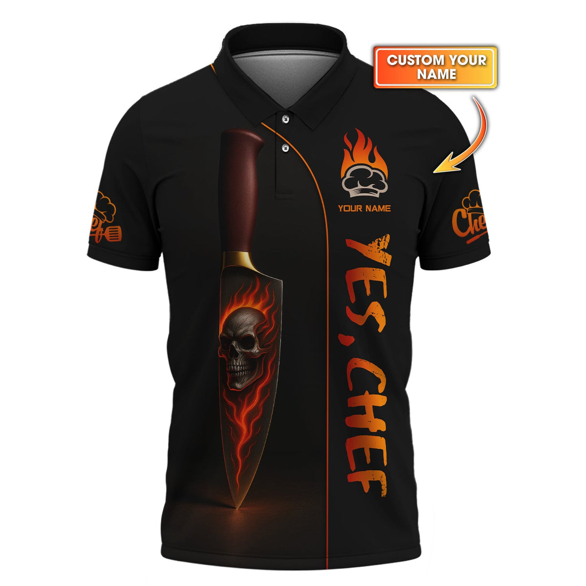Knife Cooking Chef Shirt - Personalized Name Gift For Chef Lovers - Chef Cooking Custom T-Shirt