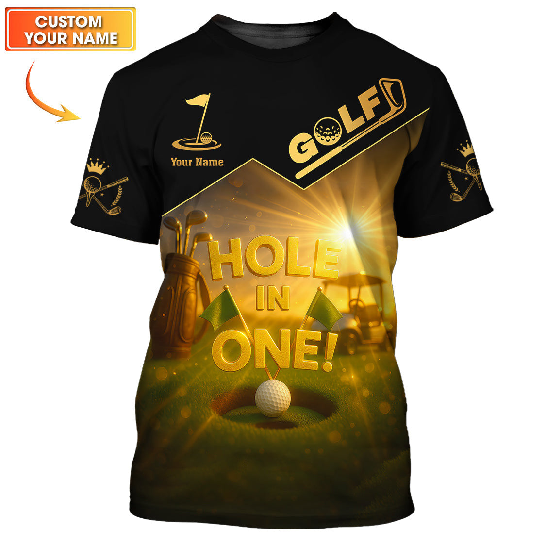 Custom Funny Golf Polo Texas Hold Em Shirt, Hole In One Golf Polos, Golf Gift For Men's