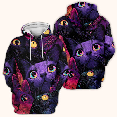 Colorful Neon Cat Faces Scrub Top, Comfortable Scrubs for Nurses
