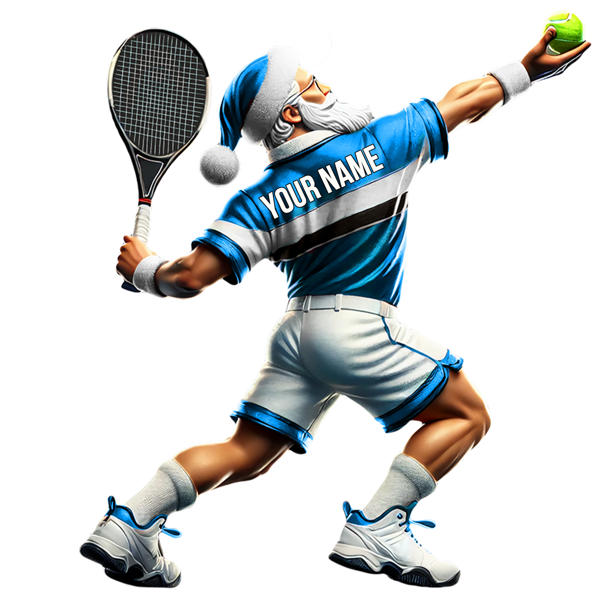Santa Tennis Acrylic Ornament, Gift for Tennis Players, Christmas Decor, Tree Decoration