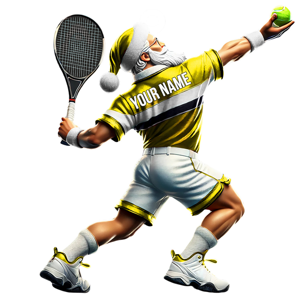 Santa Tennis Acrylic Ornament, Gift for Tennis Players, Christmas Decor, Tree Decoration