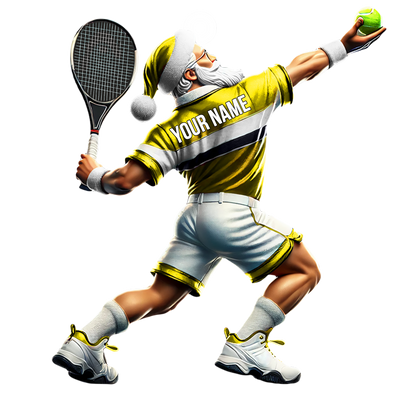 Santa Tennis Acrylic Ornament, Gift for Tennis Players, Christmas Decor, Tree Decoration