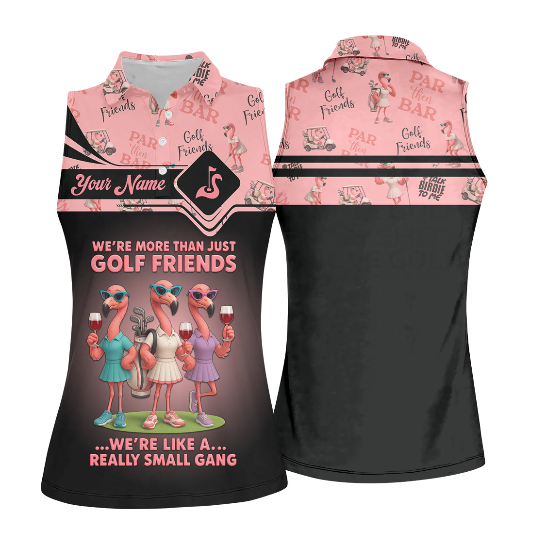 We're More Than Just Golf Friends Women Golf Shirts, Flamingo Pink Pattern Golf Shirts