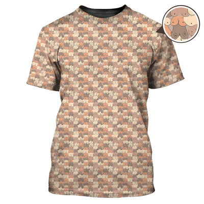 Pattern Golf Polos, Boob Design Funny Golf Shirt for Men, Crazy Golf Shirts