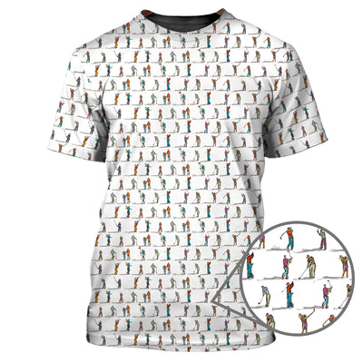 Golf Swing Motion Shirt, Pattern Golf Polos, Golf Gift For Men's, Funny Golf Shirts