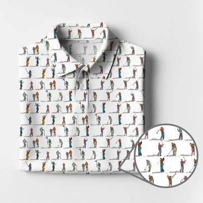 Golf Swing Motion Shirt, Pattern Golf Polos, Golf Gift For Men's, Funny Golf Shirts