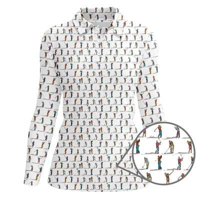 Golf Swing Motion Shirt, Pattern Golf Polos, Golf Gift For Men's, Funny Golf Shirts