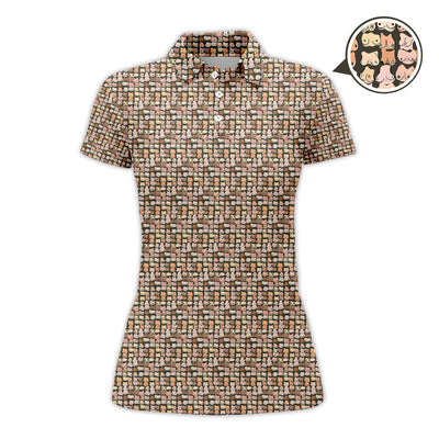 Funny Golf Shirt, Boob Pattern Golf Polos for Men, Crazy Golf Shirts