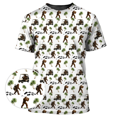 Bigfoot Golf Shirt, Patterned Golf Polo Shirts, Gift For Golf Lover