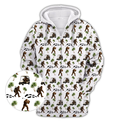 Bigfoot Golf Shirt, Patterned Golf Polo Shirts, Gift For Golf Lover