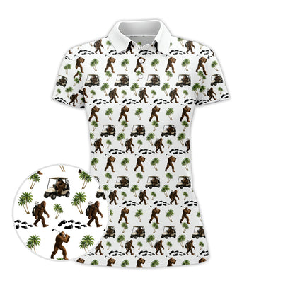 Bigfoot Golf Shirt, Patterned Golf Polo Shirts, Gift For Golf Lover