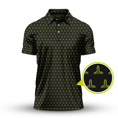 Cactus Pattern Golf Shirt, Funny Golf Polos , Crazy Golf Shirts For Men