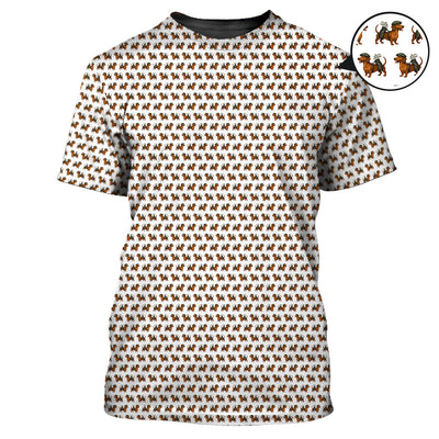Dachshund Pattern Golf Polos, Crazy Dachshund Golf Shirt For Men, Funny Golf Shirt