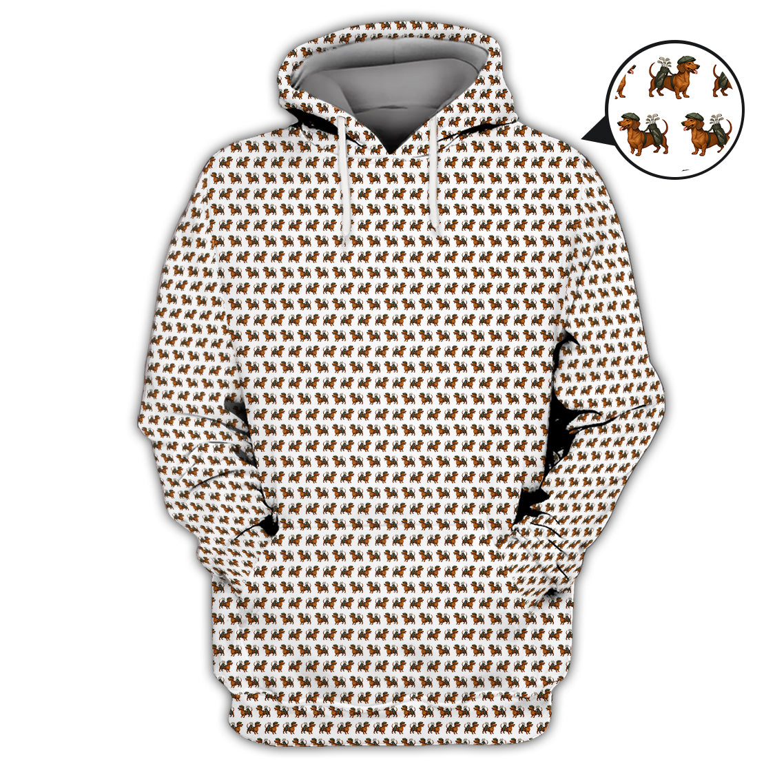 Dachshund Pattern Golf Polos, Crazy Dachshund Golf Shirt For Men, Funny Golf Shirt