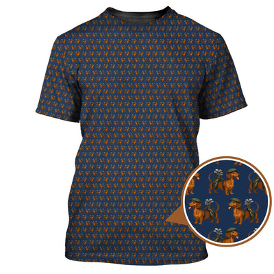 Dachshund Pattern Golf Polos, Crazy Dachshund Golf Shirt For Men, Funny Golf Shirt