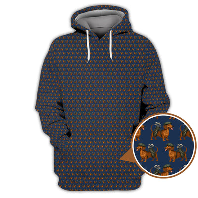 Dachshund Pattern Golf Polos, Crazy Dachshund Golf Shirt For Men, Funny Golf Shirt