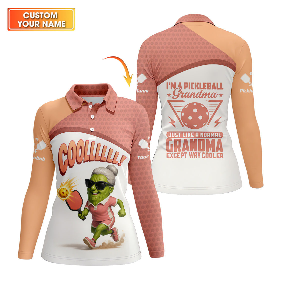 Funny Pickleball Grandma Shirts, Custom Name Women’s Pickleball Shirt, Gift For Pickleball Lover