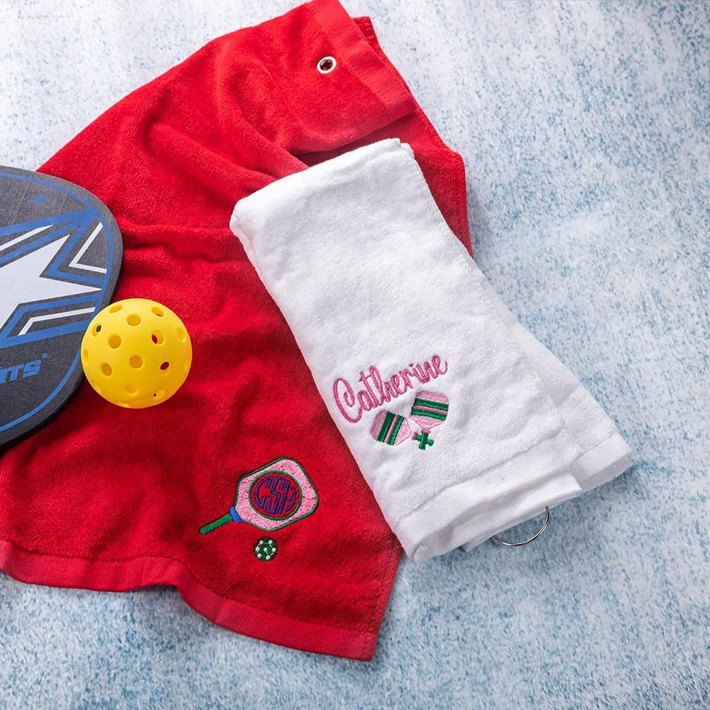 Personalized Embroidered Pickleball Towel Cotton, Gift for Pickleball Lovers