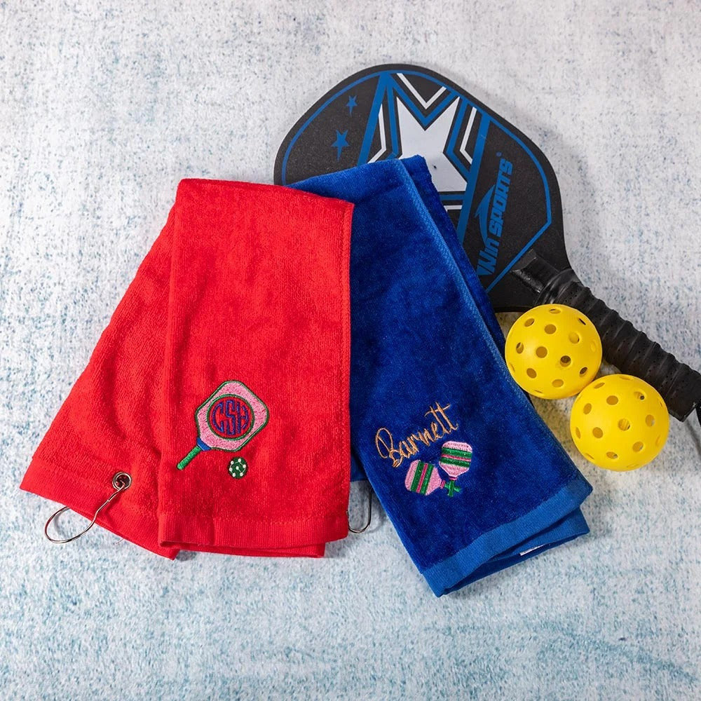 Personalized Embroidered Pickleball Towel Cotton, Gift for Pickleball Lovers