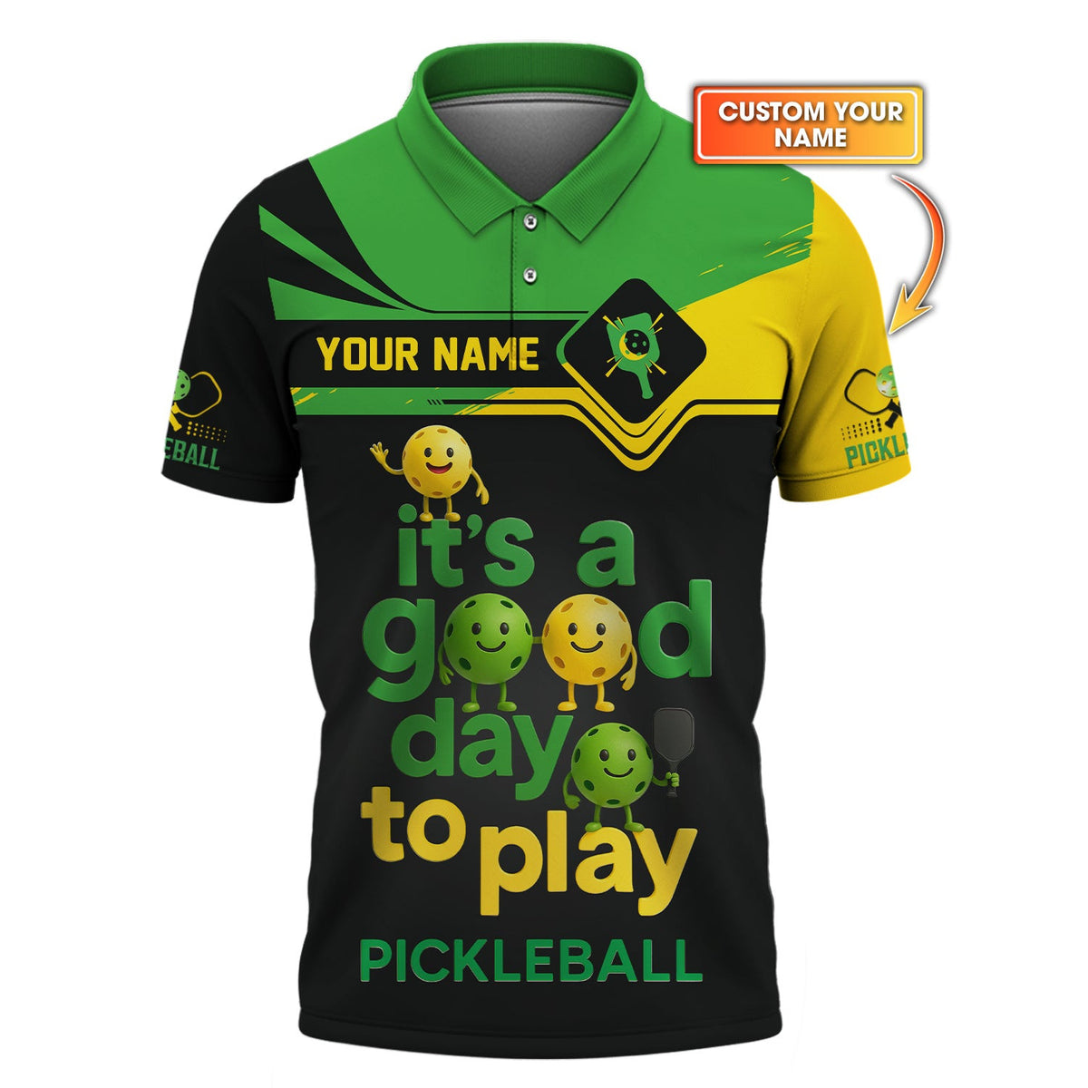 It’s a Good Day to Play Custom Polos, Funny Pickleball Gift for Men, Pickleball Custom Shirts