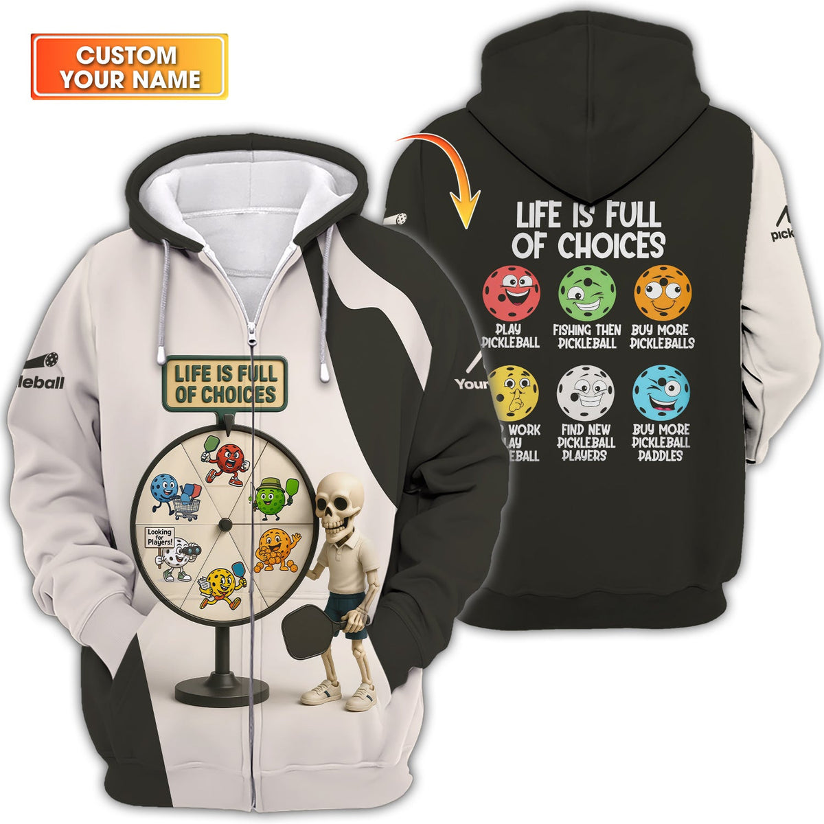 Life Is Full of Choices Shirt, Custom Funny Pickleball Tee, Humor Gift for Pickleball Players