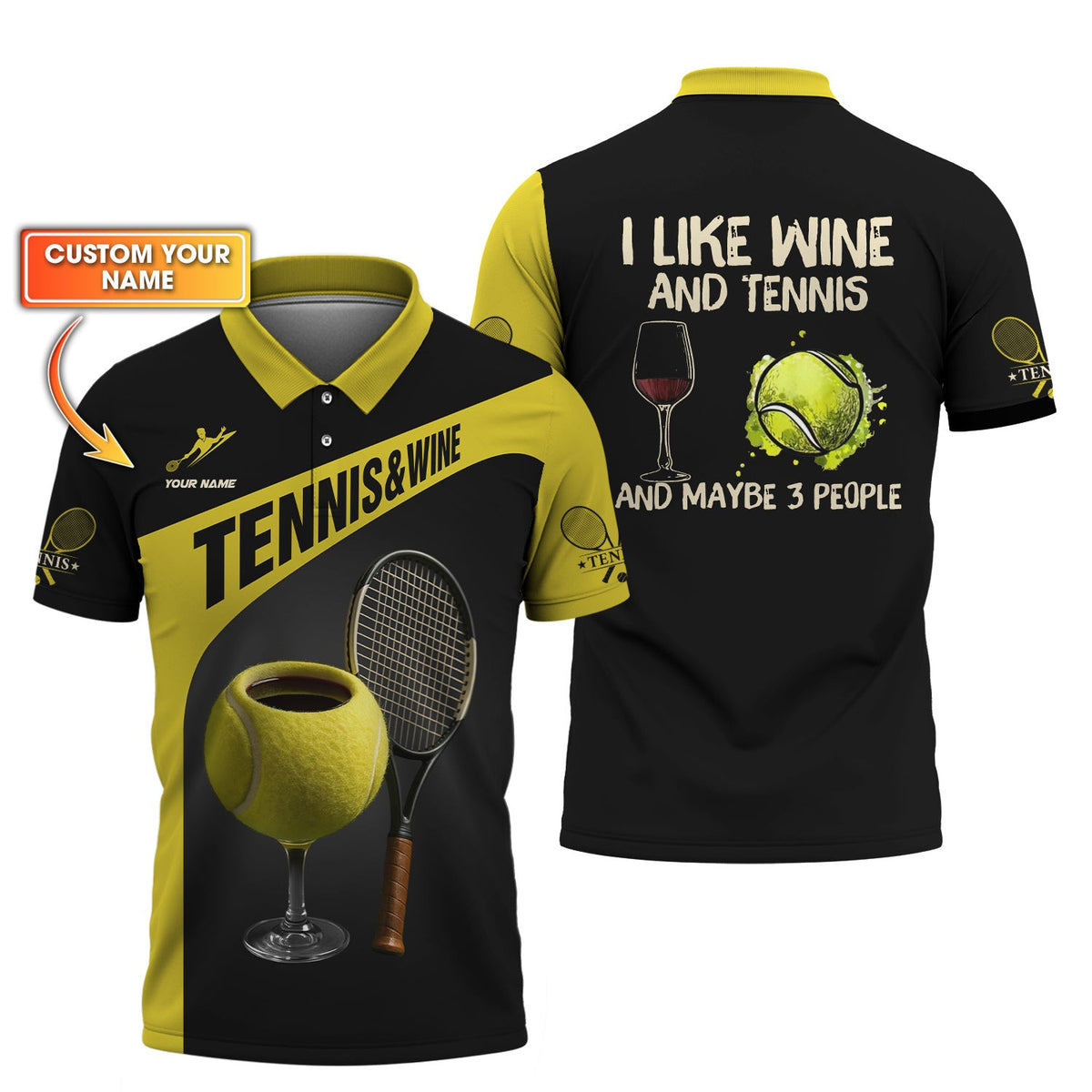 Custom Tennis T Shirt, I Like Wine and Tennis Shirts Gift For Women