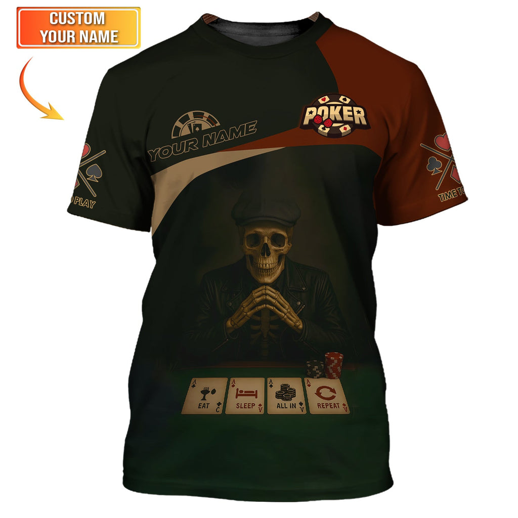 Poker Custom Shirts Grim Reaper Poker Polo Shirt Men Chip And Playing Card, Poker Gifts