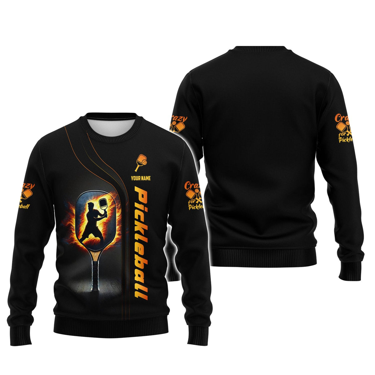 Custom Pickleball T Shirt, Crazy Pickleball Fire Effect, Gifts For Pickleball Players