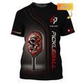 Skull Pickleball Paddle Design Custom T Shirts for Men, Pickle ball Gifts for Pickleball Players