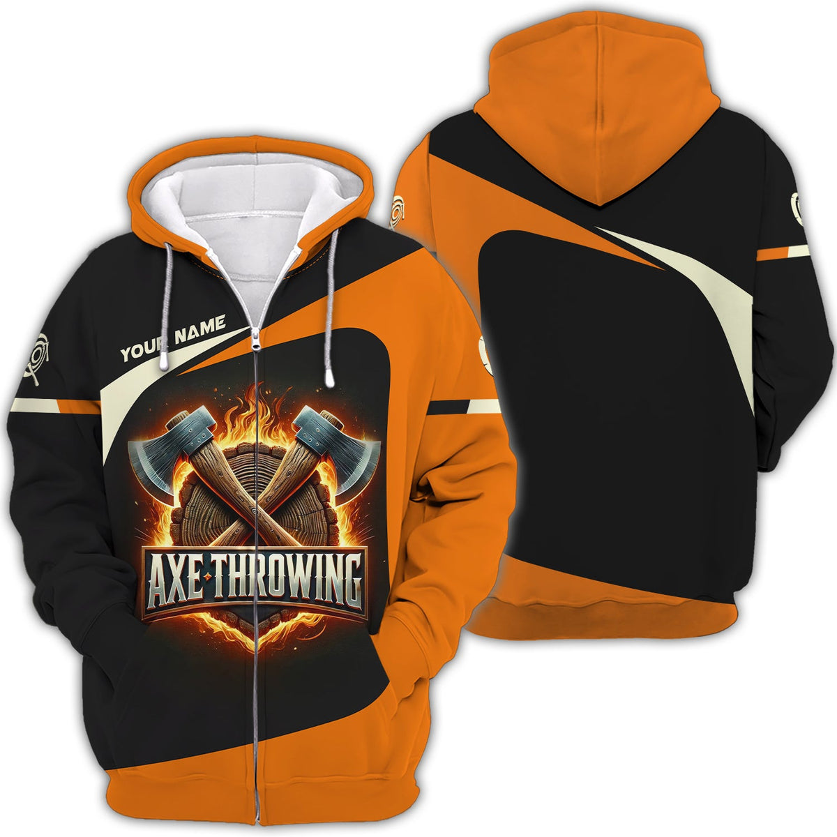 Custom Axe Throwing T-Shirt – Bold Fire & Crossed Axes, Gift for Axe Throwing Players