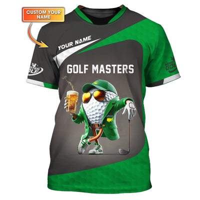 Custom Golf Masters Shirt Polo Golf Tournament, Funny Beer Golf Ball Shirts, Golf Gift For Dad