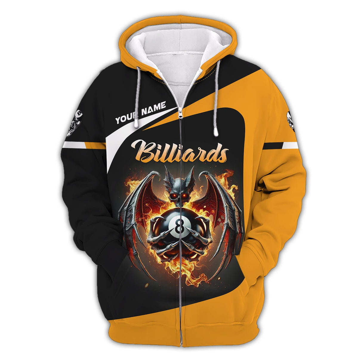 Custom Skull Bat Hug Holding Flaming Billiards T-Shirt, 8 Ball Pool Shirt, Gift For Billiards Players