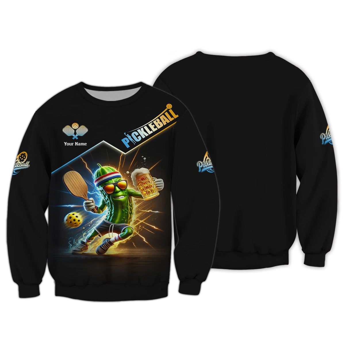 Custom Name Pickleball Funny Beer Zipper Hoodie, Pickleball Jersey, Gifts For Pickleball Players