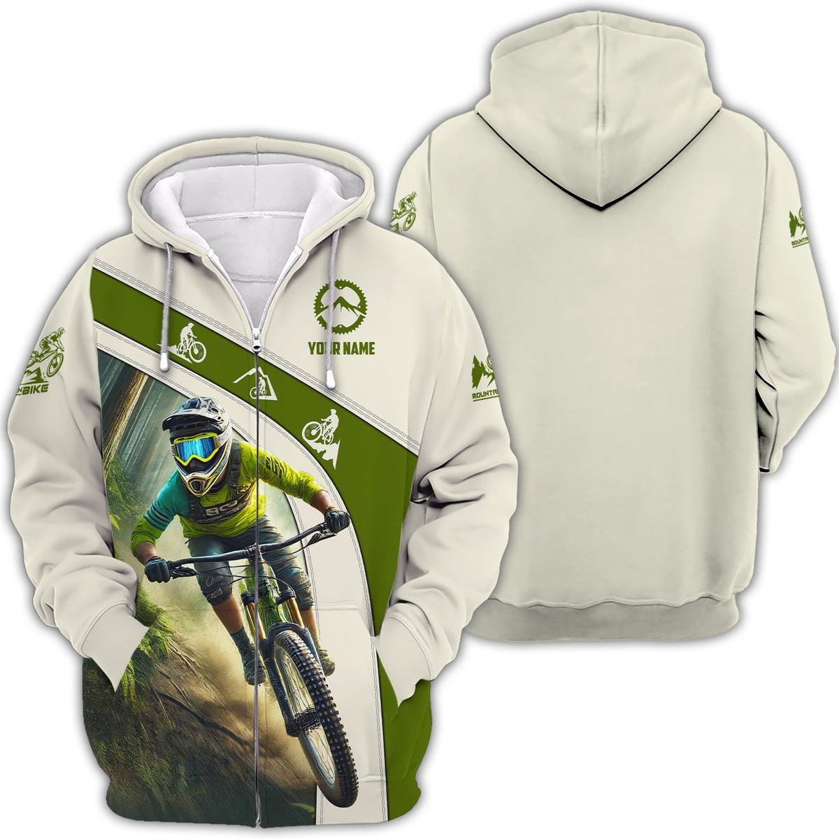 Custom Your Name Mountain Bike 3D T-Shirt, Mountain Bike Polo Shirt, Lightweight Sportswear, Personalized MTB Apparel, Gift for Cyclists