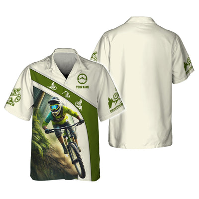 Custom Your Name Mountain Bike 3D T-Shirt, Mountain Bike Polo Shirt, Lightweight Sportswear, Personalized MTB Apparel, Gift for Cyclists