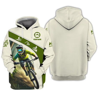 Custom Your Name Mountain Bike 3D T-Shirt, Mountain Bike Polo Shirt, Lightweight Sportswear, Personalized MTB Apparel, Gift for Cyclists