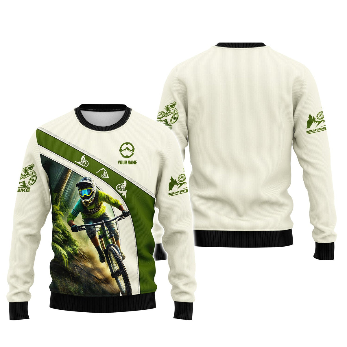 Custom Your Name Mountain Bike 3D T-Shirt, Mountain Bike Polo Shirt, Lightweight Sportswear, Personalized MTB Apparel, Gift for Cyclists